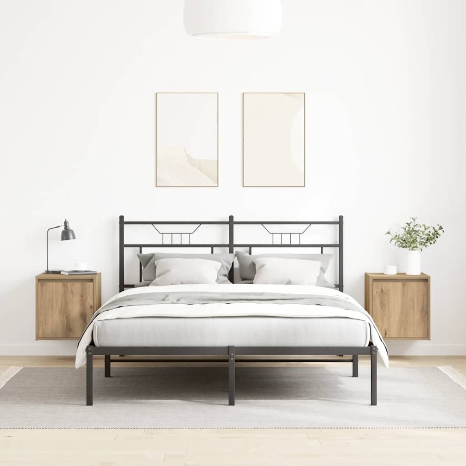 Mesitas de noche de pared 2 uds roble artisan 38x34x40