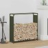 Leñero verde oliva 90x28x90 cm Acero laminado en