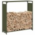 Leñero verde oliva 90x28x90 cm Acero laminado en