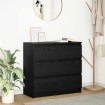Aparador de madera de roble negro 80x35x76 cm