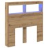 Cabecero de cama con LED roble artesanal 100x17x102