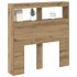 Cabecero de cama con LED roble artesanal 100x17x102