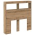 Cabecero de cama con LED roble artesanal 100x17x102