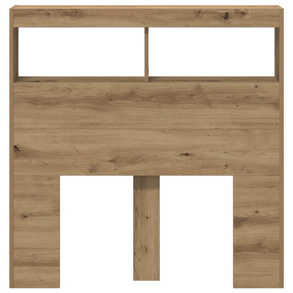 Cabecero de cama con LED roble artesanal 100x17x102