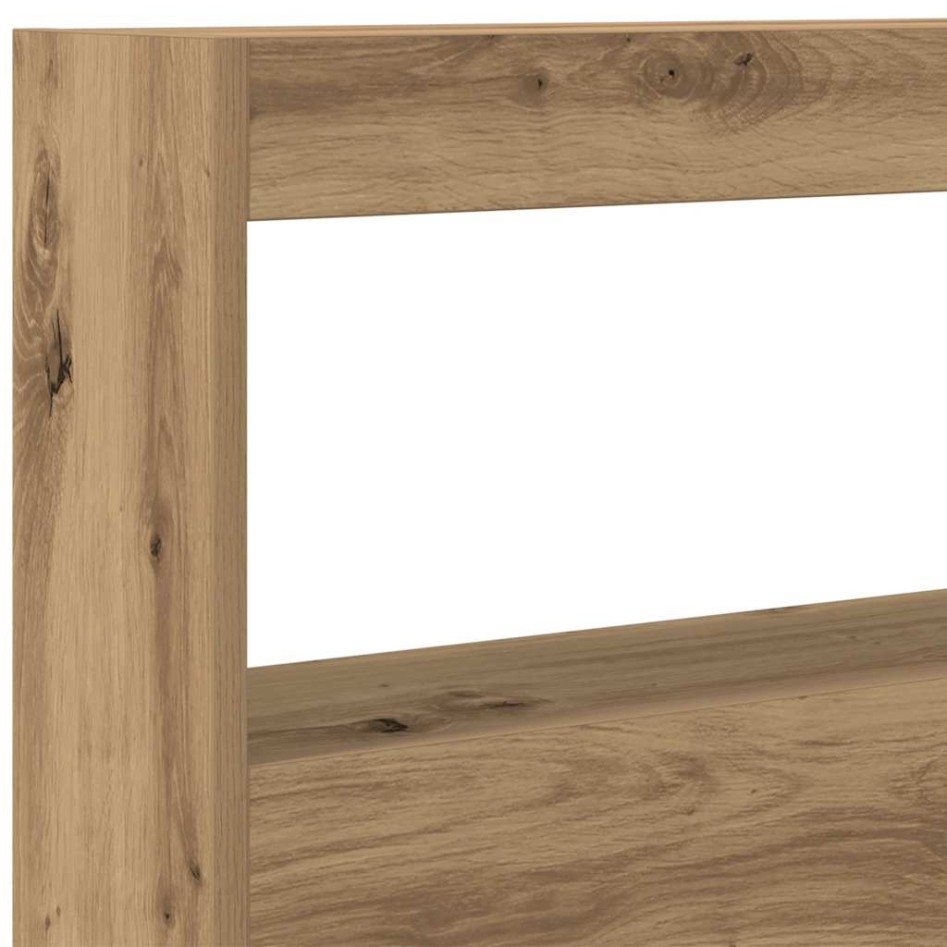 Cabecero de cama con LED roble artesanal 100x17x102