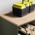 Leñero con tablero de madera verde oliva 100,5x35,5x40