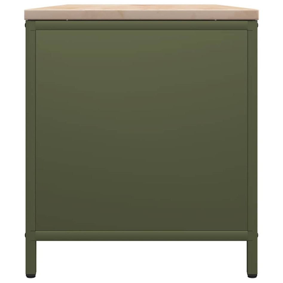 Leñero con tablero de madera verde oliva 100,5x35,5x40