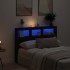Cabecero de cama con LED roble negro 140x17x102
