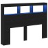 Cabecero de cama con LED roble negro 140x17x102