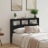 Cabecero de cama con LED roble negro 140x17x102