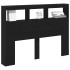 Cabecero de cama con LED roble negro 140x17x102