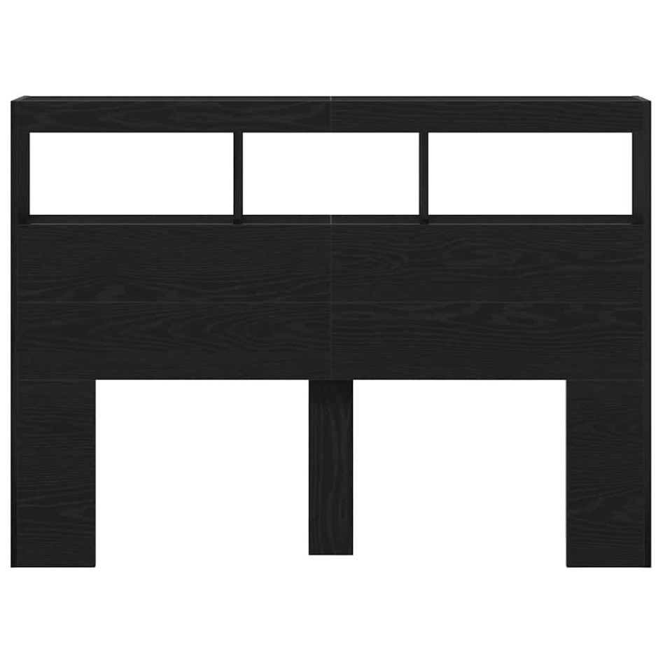 Cabecero de cama con LED roble negro 140x17x102