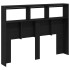 Cabecero de cama con LED roble negro 140x17x102