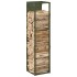 Leñero verde oliva 25x25x100 cm Acero laminado en