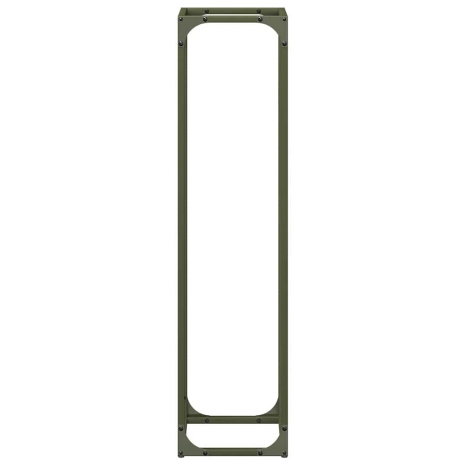 Leñero verde oliva 25x25x100 cm Acero laminado en