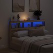 Cabecero de cama con LED roble artesanal 160x17x102 cm