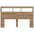 Cabecero de cama con LED roble artesanal 160x17x102