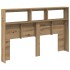 Cabecero de cama con LED roble artesanal 160x17x102