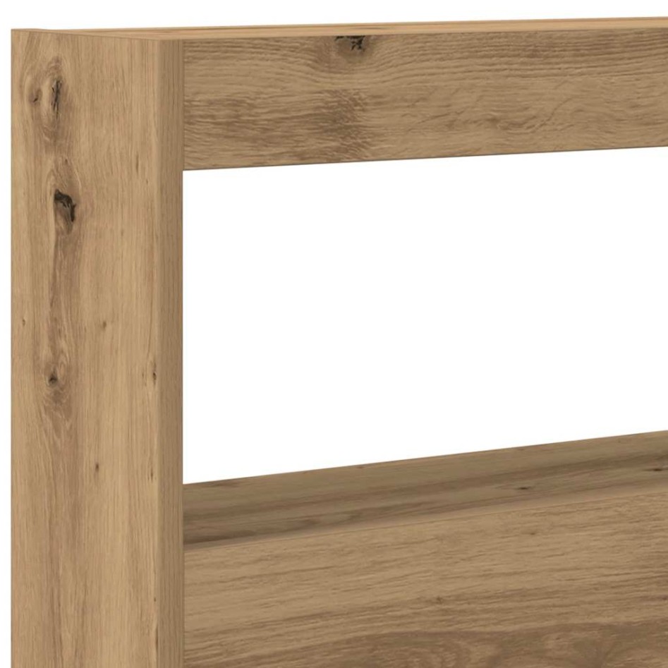 Cabecero de cama con LED roble artesanal 160x17x102