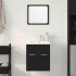 Juego de muebles de baño 2 pzas roble negro Madera
