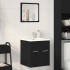 Juego de muebles de baño 2 pzas roble negro Madera