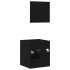 Juego de muebles de baño 2 pzas roble negro Madera
