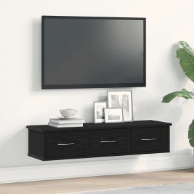 Armario de pared roble negro 88x26x18,5 cm madera de