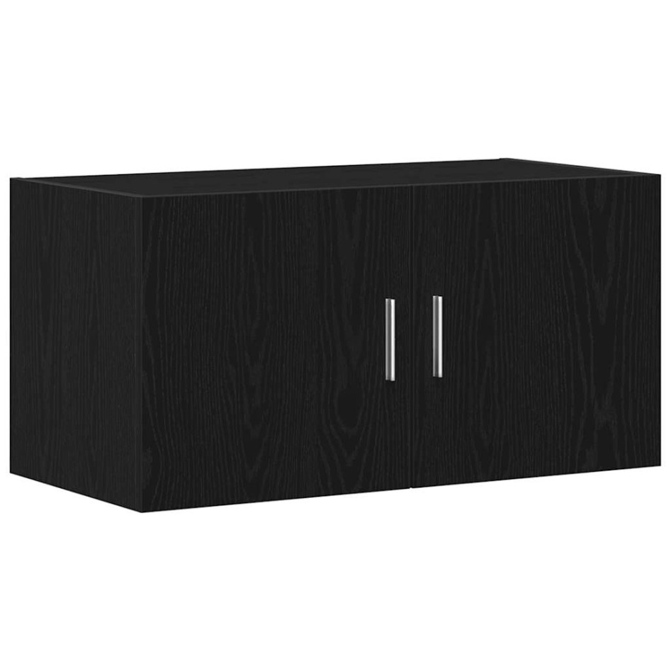Armario de pared de madera ingeniería roble negro 80x39x40