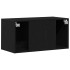 Armario de pared de madera ingeniería roble negro 80x39x40