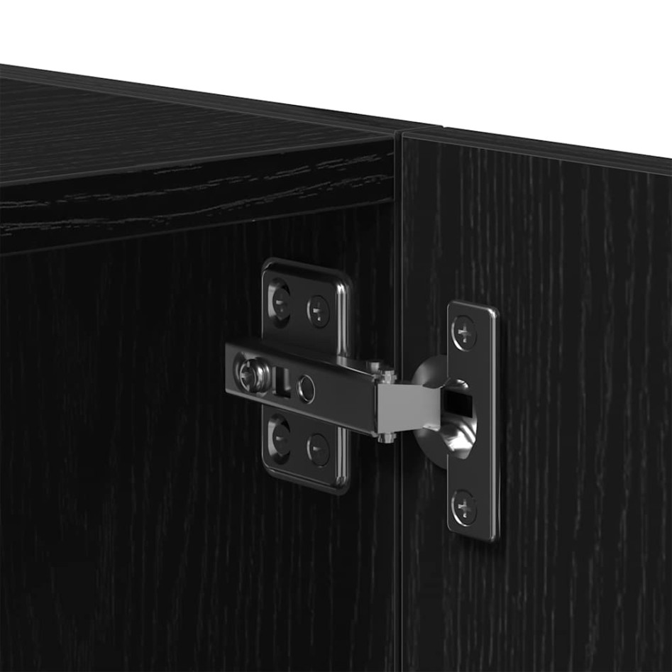 Armario de pared de madera ingeniería roble negro 80x39x40