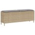 Banco de jardín con cojín beige110x30x40,5 cm ratán