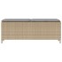 Banco de jardín con cojín beige110x30x40,5 cm ratán