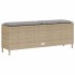 Banco de jardín con cojín beige110x30x40,5 cm ratán