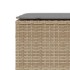 Banco de jardín con cojín beige110x30x40,5 cm ratán