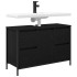 Mueble de lavabo con cajones roble negro 90x34,5x60