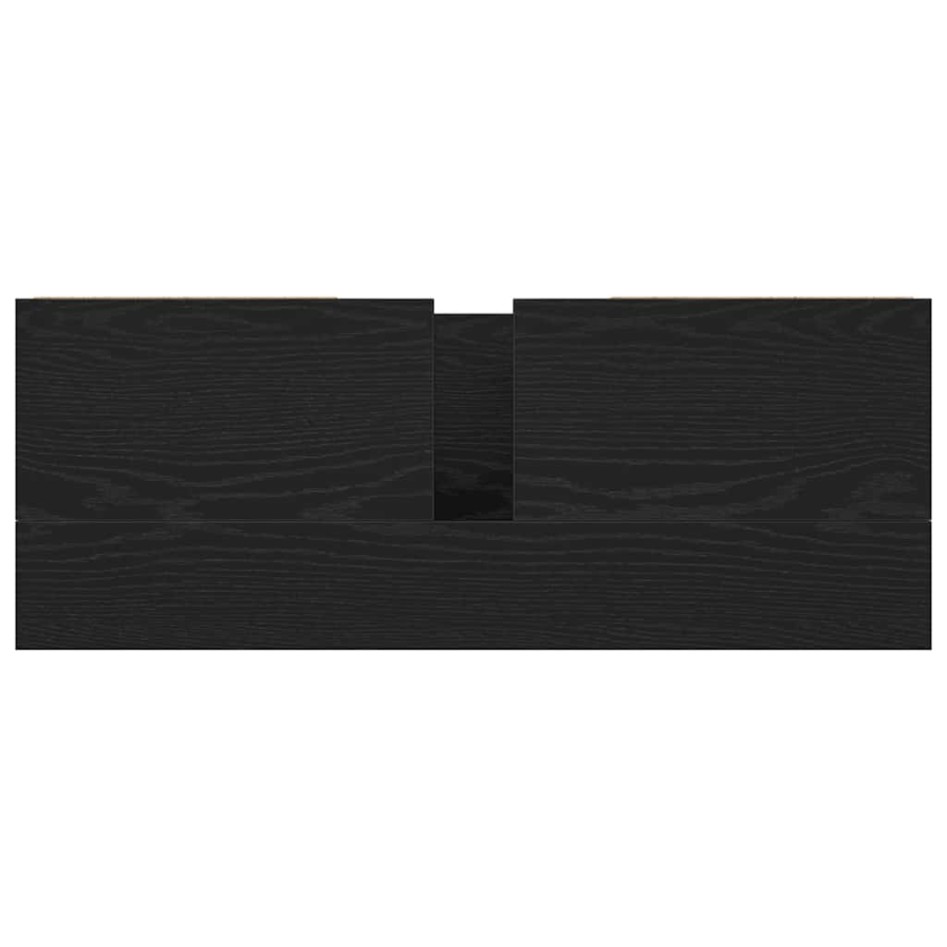 Mueble de lavabo con cajones roble negro 90x34,5x60