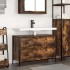 Mueble de baño con lavabo y cajones roble ahumado 90x34,5x60