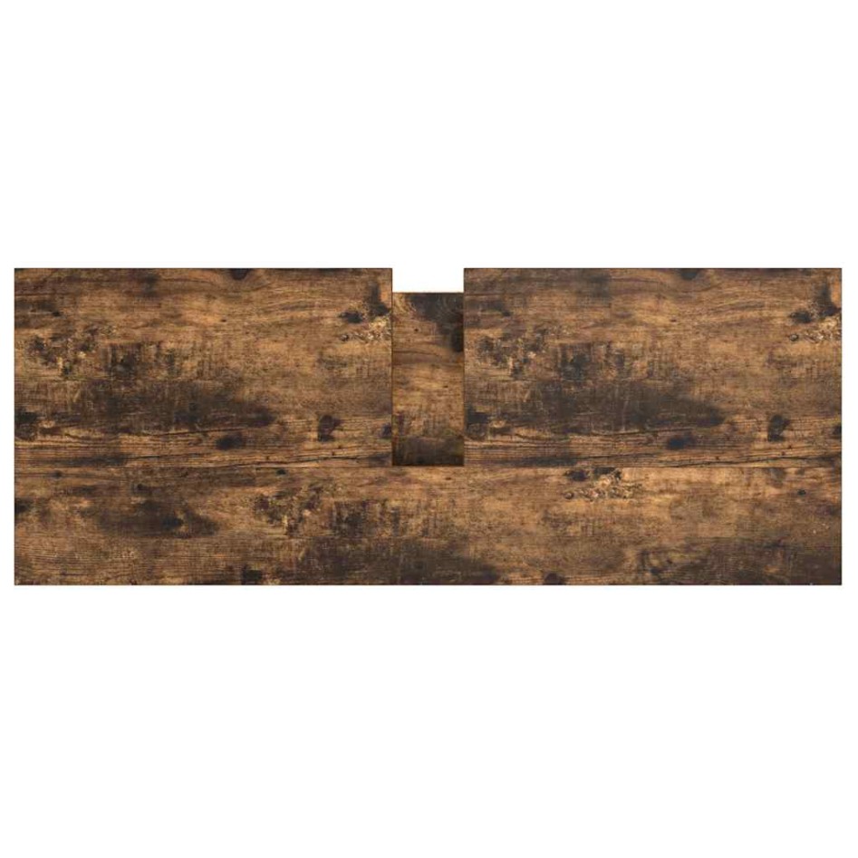 Mueble de baño con lavabo y cajones roble ahumado 90x34,5x60