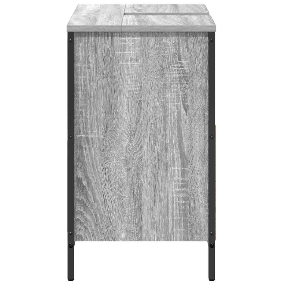 Mueble de baño con lavabo y cajones gris Sonoma 60x34,5x60