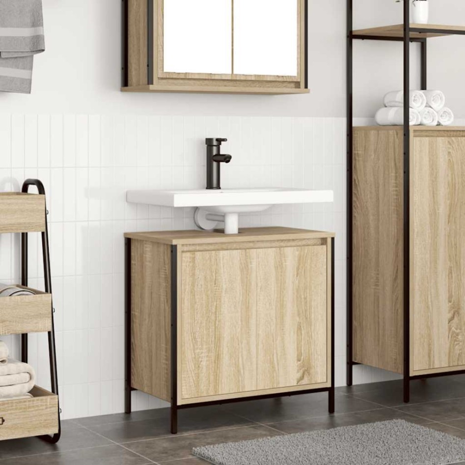 Mueble de baño con lavabo roble Sonoma 60x34,5x60