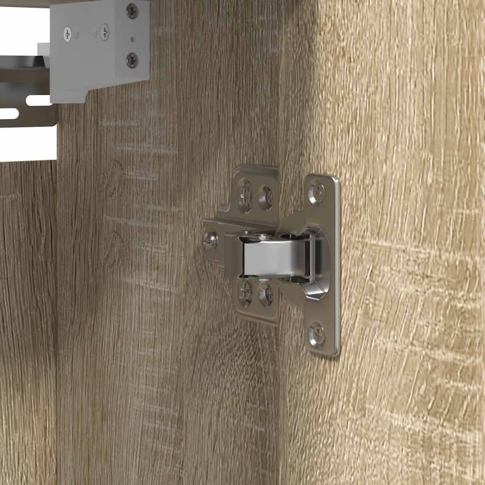 Mueble de baño de pared con espejo roble Sonoma 60x21x60