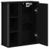 Mueble de baño de pared con espejo roble negro 50x21x60