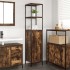 Mueble de baño con estantes roble ahumado 36x35x165