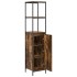 Mueble de baño con estantes roble ahumado 36x35x165