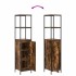 Mueble de baño con estantes roble ahumado 36x35x165