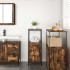 Mueble de baño con estantes roble ahumado 36x35x95