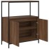 Mueble de baño con estantes roble marrón 76,5x35x95