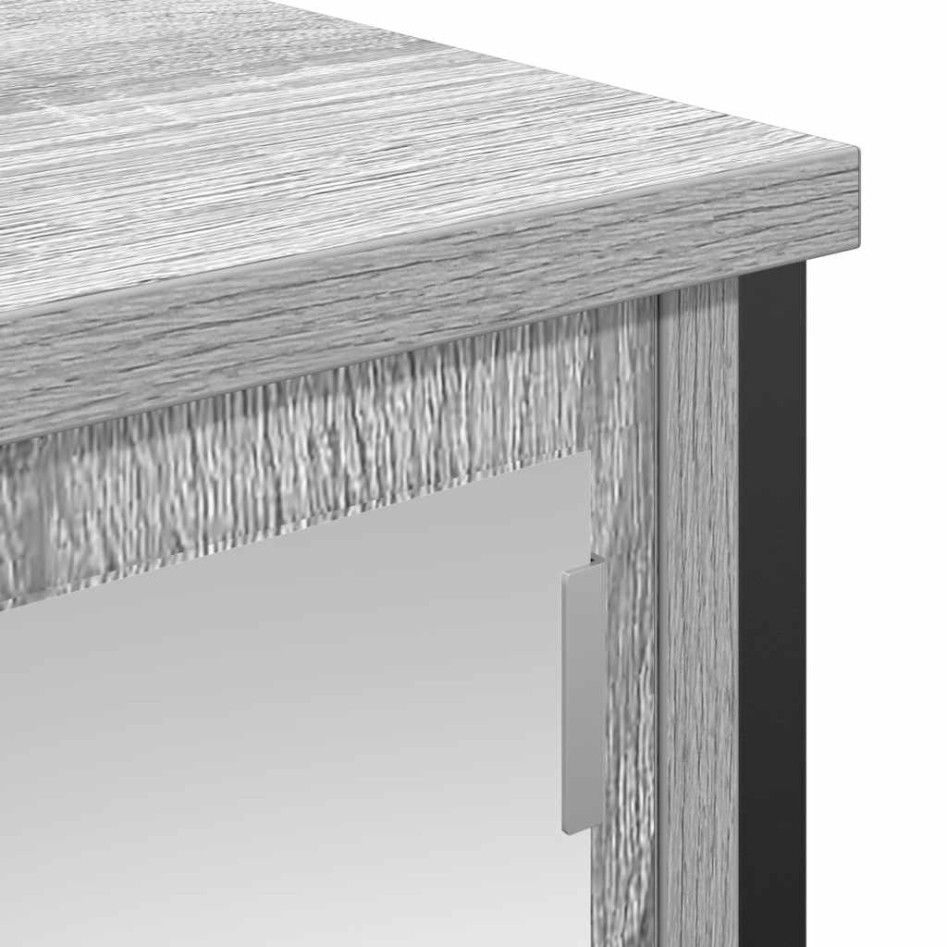 Mueble de baño de pared con espejo gris Sonoma 60x21x60