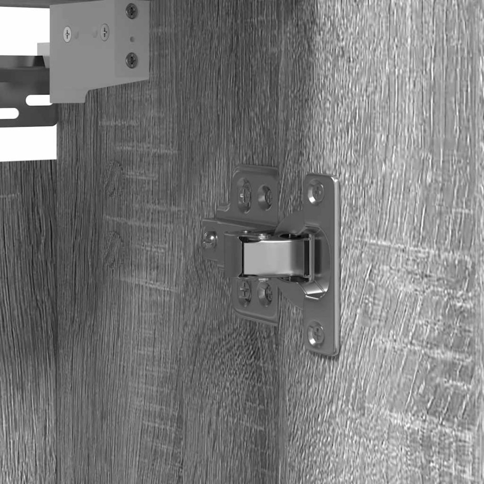 Mueble de baño de pared con espejo gris Sonoma 60x21x60