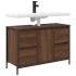 Mueble de lavabo con cajones roble marrón 90x34,5x60